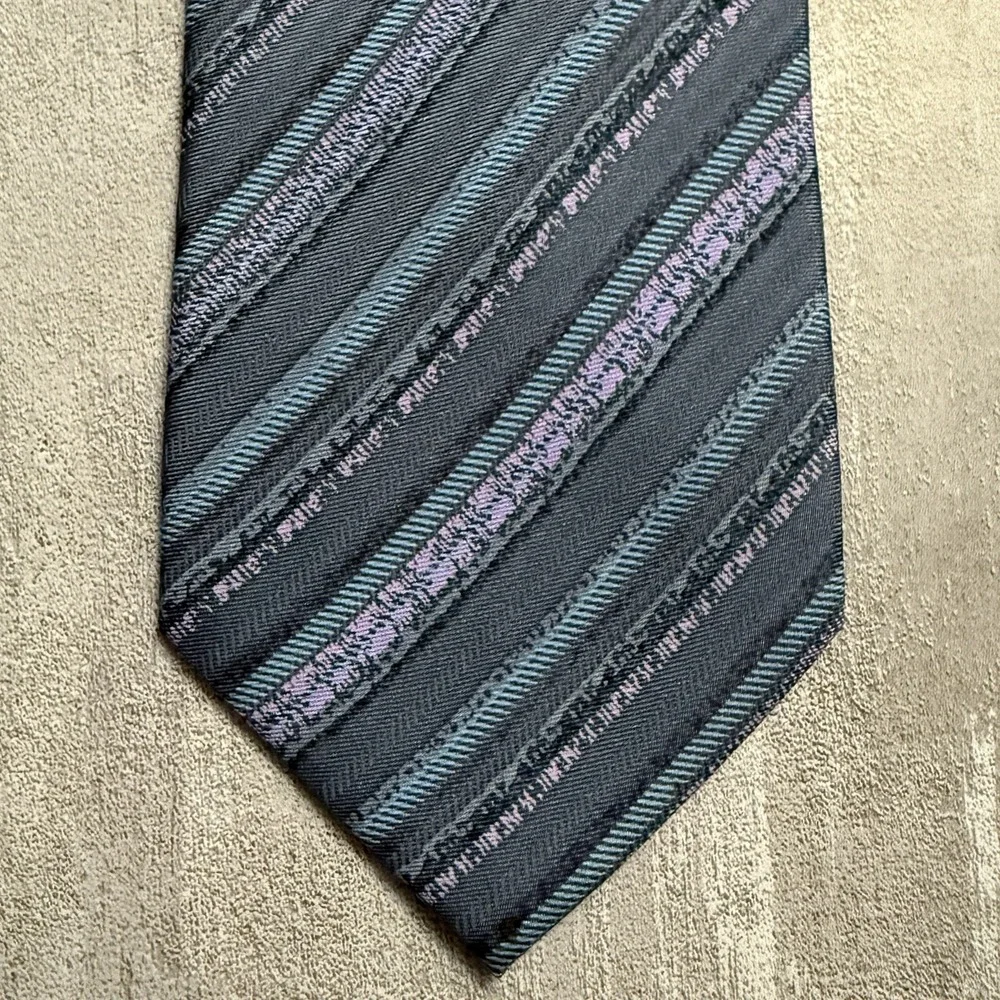 Korean Air Airlines Men's Tie‎ 100% Silk Necktie Blue First Class Collectible